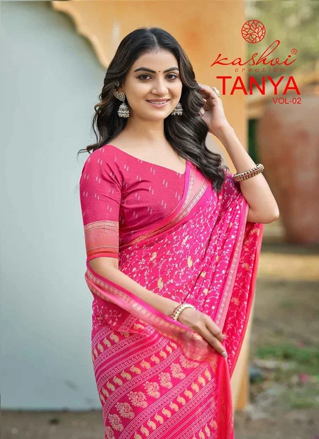 Tanya Vol 2 By Kashvi Dull Moss Viscose Saree Wholesale Manufacturer